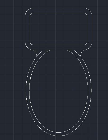 CAD绘制马桶坐便器的方法