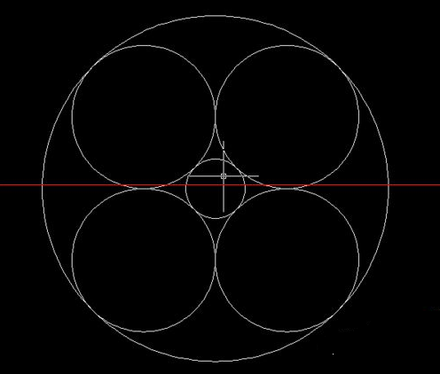CAD中怎么画一个大圆与多个小圆相切