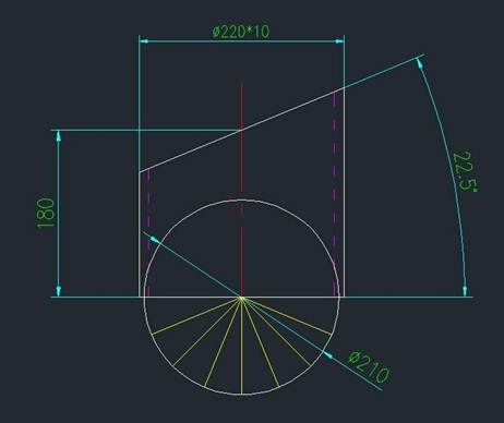 CAD斜截圆管放样下料的教程