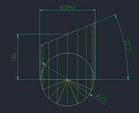CAD斜截圆管放样下料的教程