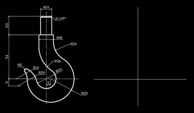 CAD吊钩平面图画法