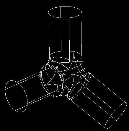 如何用CAD绘制一个三通管？