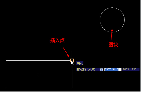 在CAD中插入点离图块远怎么办？