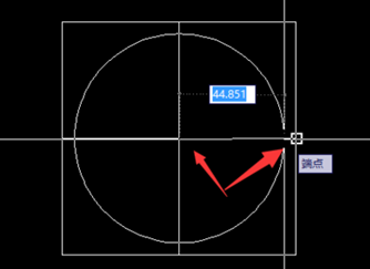 CAD如何在正方形里绘制内切圆？