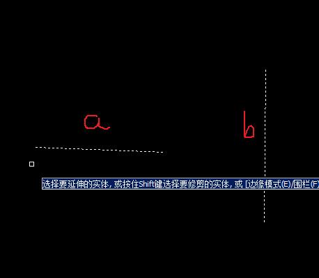 CAD中如何使用延伸直线命令